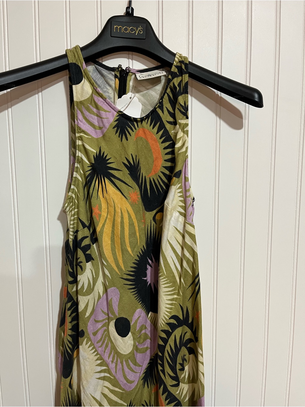 Halter Maxi Dress In Olive Abstract Print — image 6 of 7